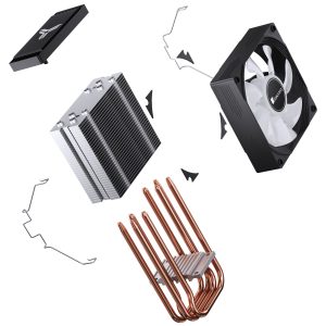 Jonsbo CR-1300 EVO CPU cooler, 90 mm - black, RGB