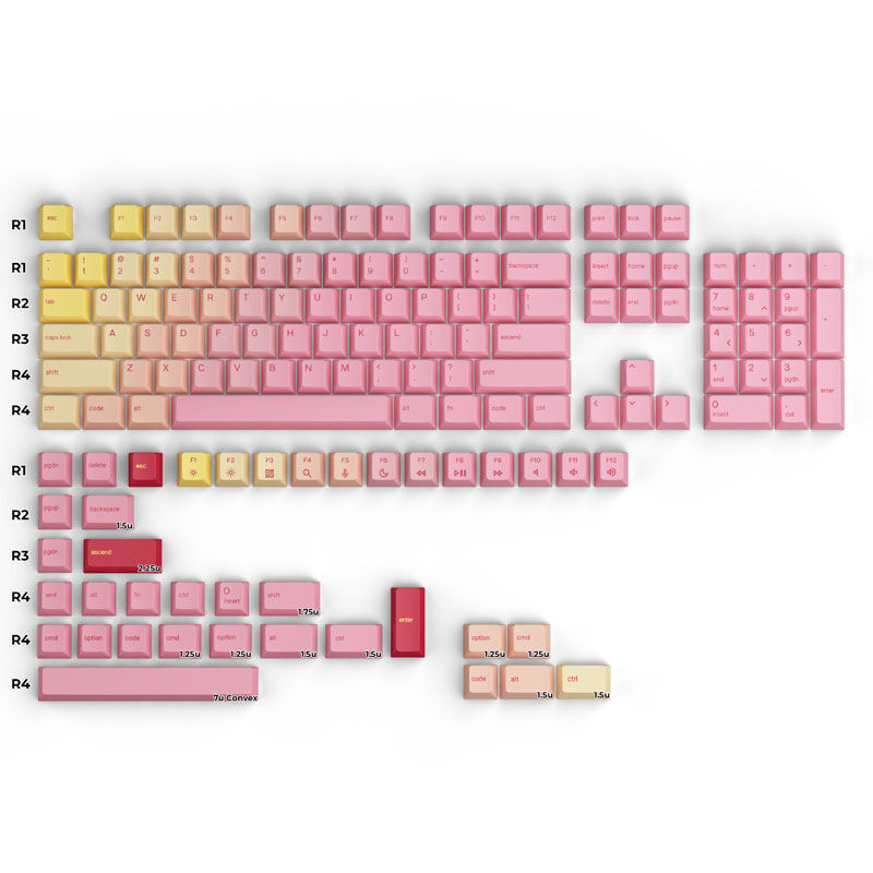 Glorious GPBT Keycaps - Pink Grapefruit - Forge