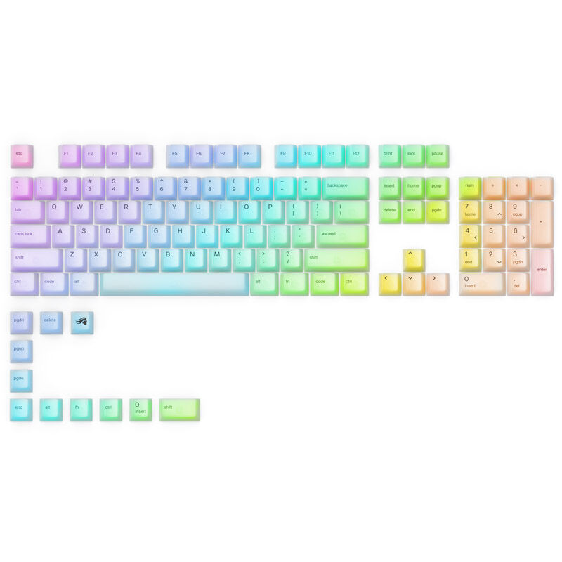 Glorious Polychroma RGB Keycaps - 115 keycaps, ANSI, US layout, semi ...