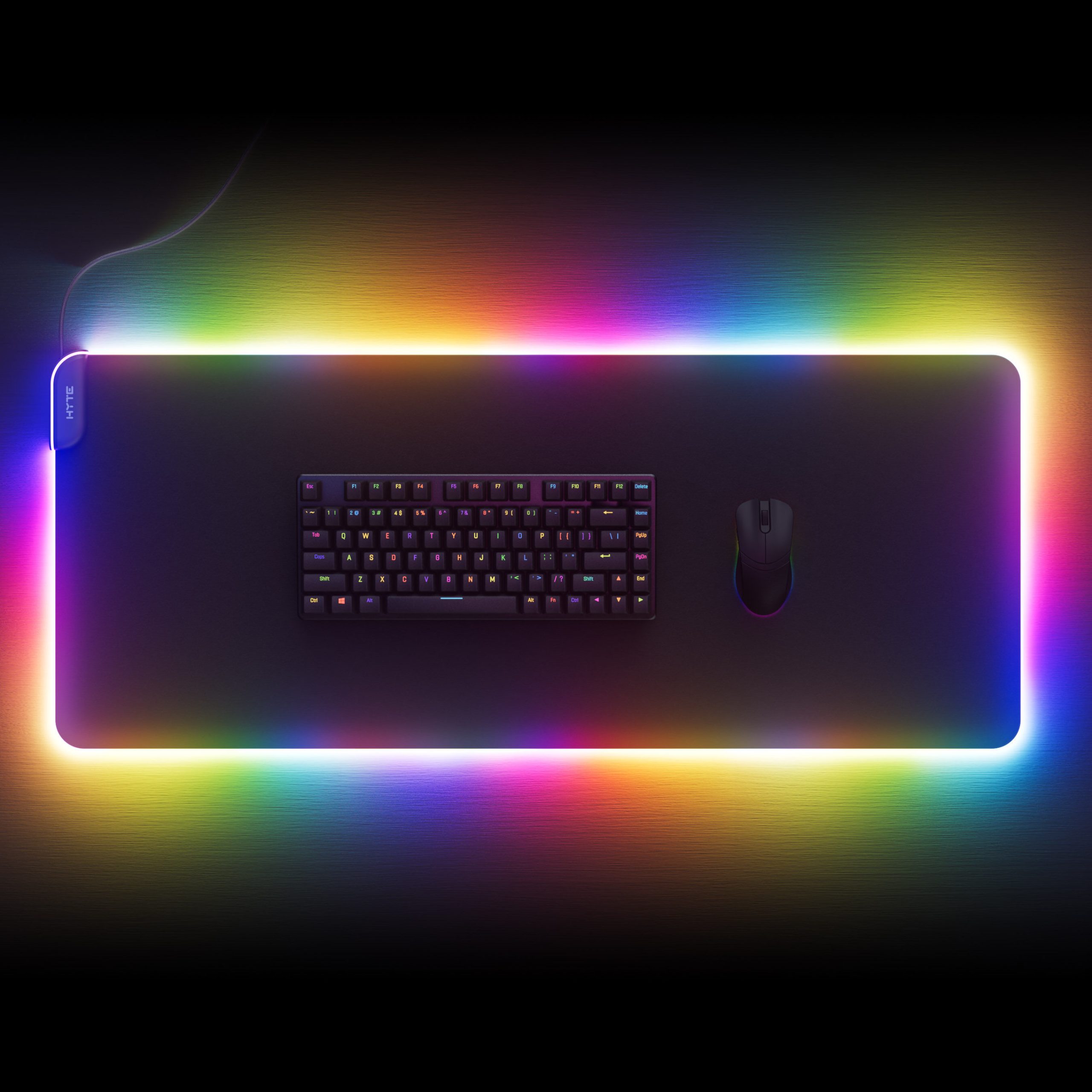 Hyte CNVS Intense Play Mat qRGB Gaming Mouse Pad - Black