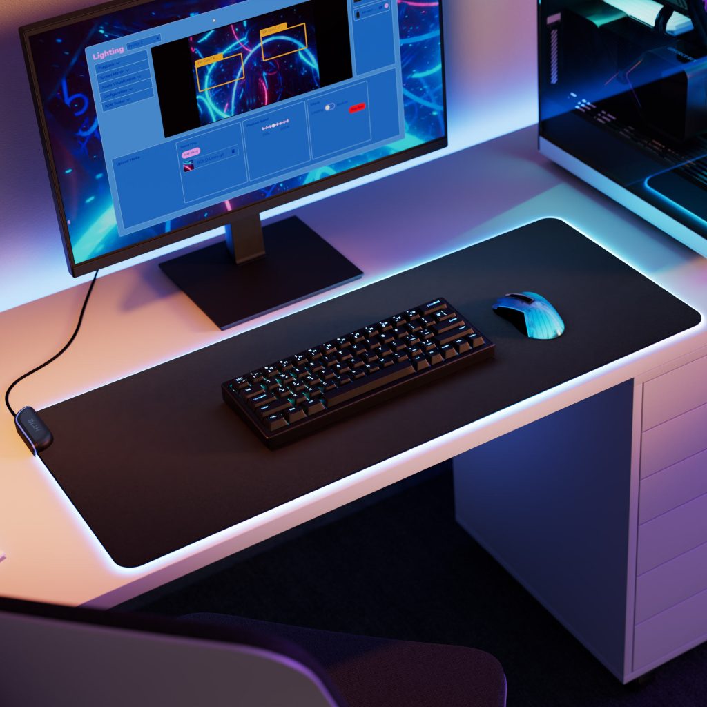 Hyte CNVS Intense Play Mat qRGB Gaming Mouse Pad - Black