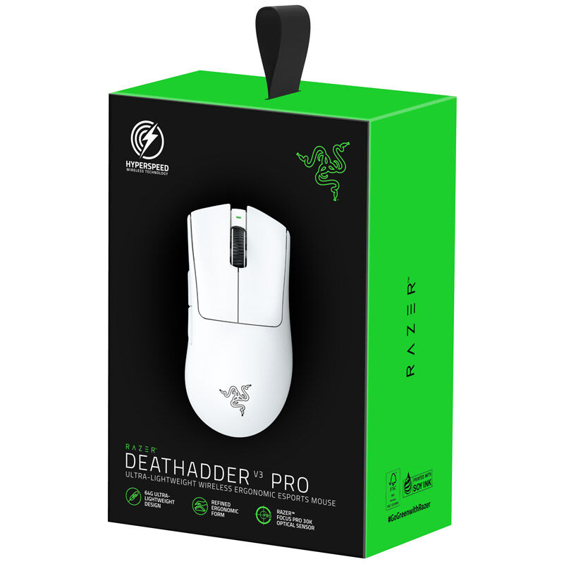 razer DeathAdder V3 Pro Wireless Gaming Mouse - White