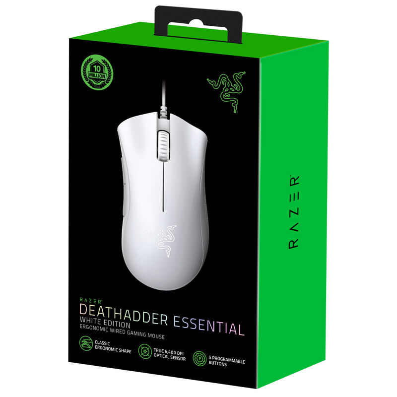 Razer DeathAdder Essential Gaming Mouse Wired - White