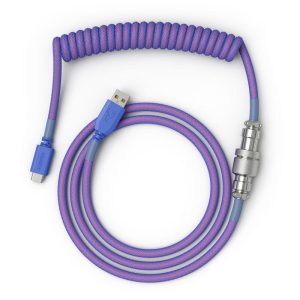 Glorious Coiled Cable Nebula, USB-C to USB-A spiral cable - 1.37m, purple : image 2