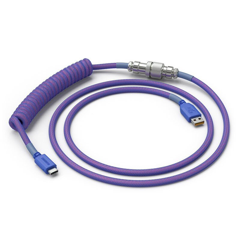 Glorious Coiled Cable Nebula, USB-C to USB-A spiral cable - 1.37m, purple : image 1
