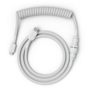 Glorious Coiled Cable Ghost White, USB-C to USB-A spiral cable - 1.37m, white