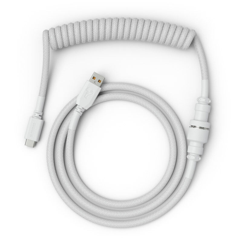 Glorious Coiled Cable Ghost White, USB-C to USB-A spiral cable - 1.37m, white