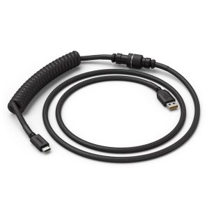 Glorious Coiled Cable Phantom Black, USB-C to USB-A spiral cable - 1.37m, black