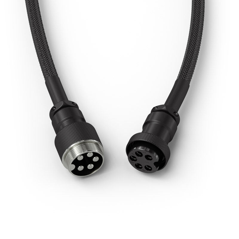 Glorious Coiled Cable Phantom Black, USB-C to USB-A spiral cable - 1.37m, black