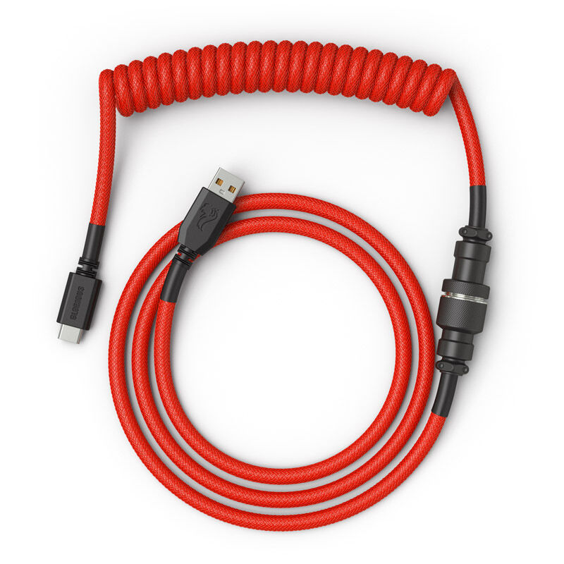Glorious Coiled Cable Crimson Red, USB-C to USB-A spiral cable - 1.37m, red/black : image 2