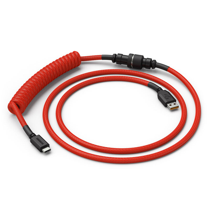 Glorious Coiled Cable Crimson Red, USB-C to USB-A spiral cable - 1.37m, red/black : image 1