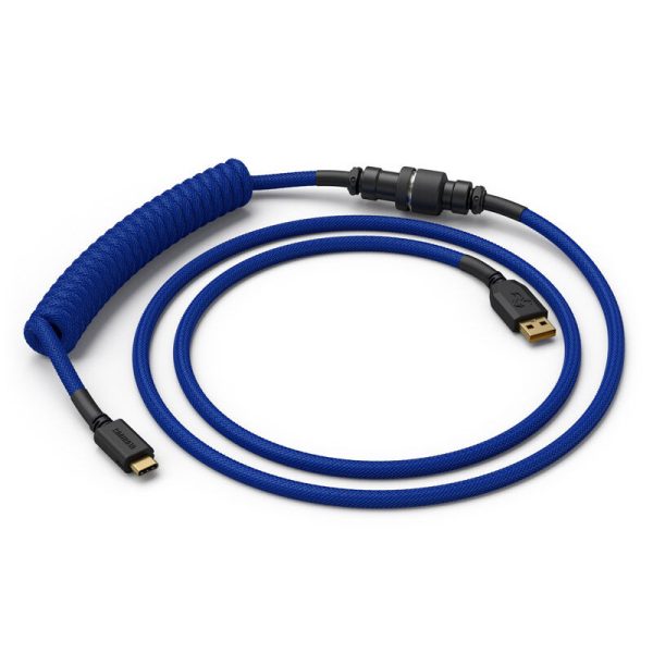 Glorious Coiled Cable Cobalt, USB-C to USB-A spiral cable – 1.37m, blue