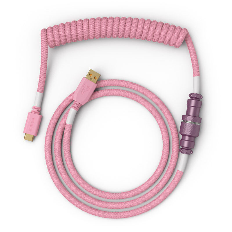 Glorious Coiled Cable Prism Pink, USB-C to USB-A spiral cable - 1.37m, pink : image 2