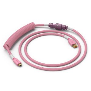 Glorious Coiled Cable Prism Pink, USB-C to USB-A spiral cable - 1.37m, pink : image 1