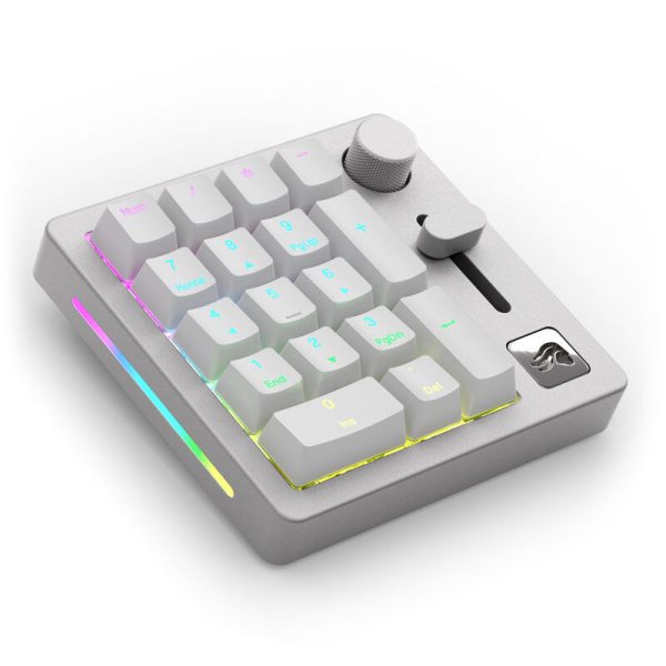 Glorious GMMK Wireless Numpad – Fox Switches, grey/white
