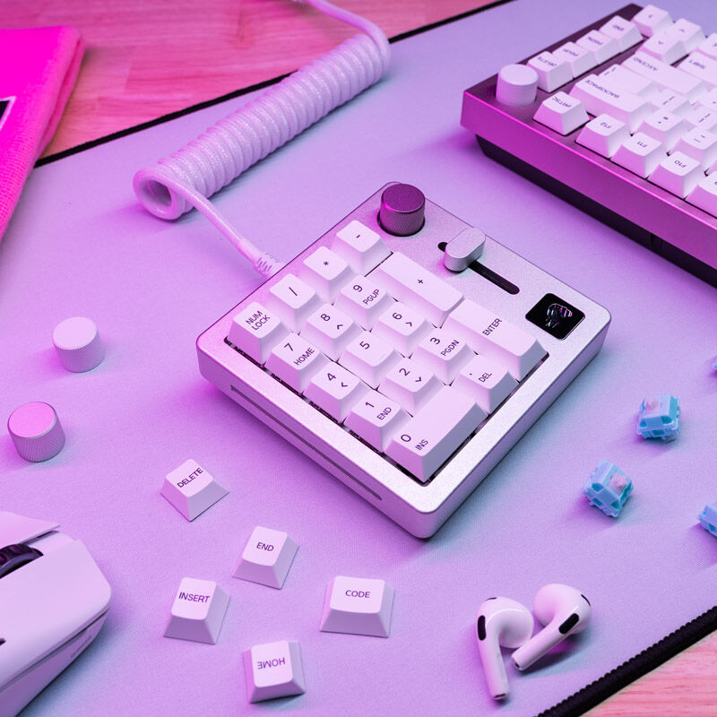 Glorious GMMK Wireless Numpad - Fox Switches, grey/white