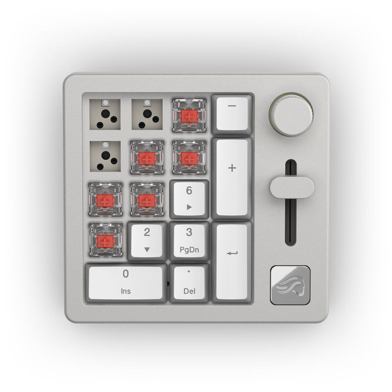 Glorious GMMK Wireless Numpad - Fox Switches, grey/white