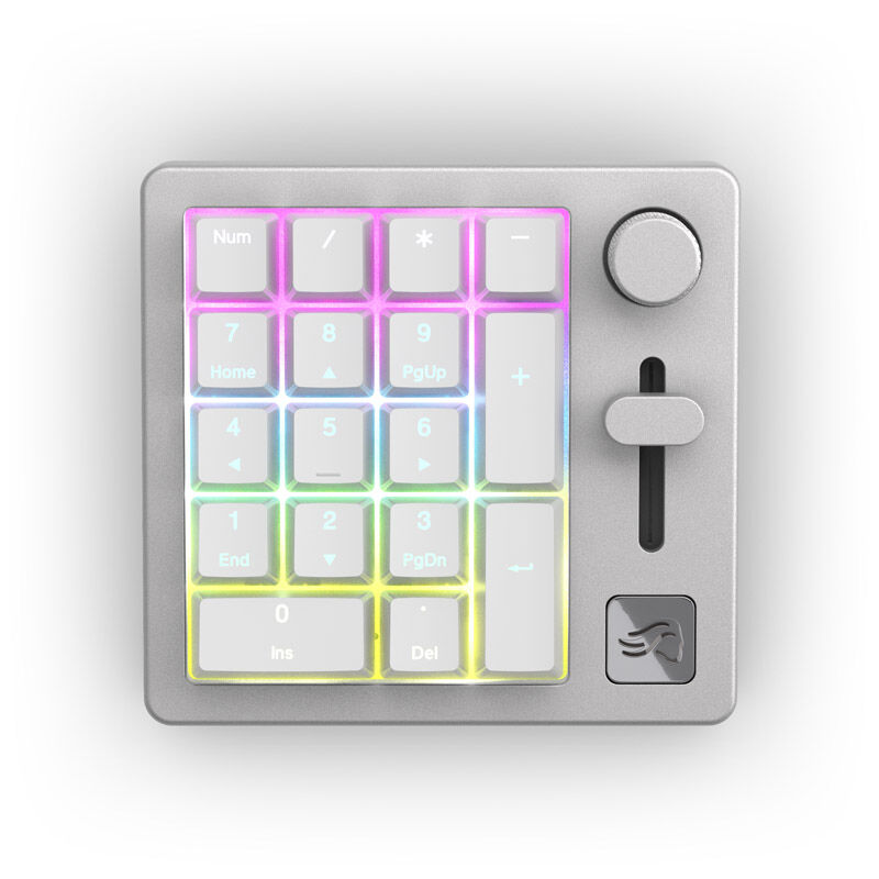 Glorious GMMK Wireless Numpad - Fox Switches, grey/white