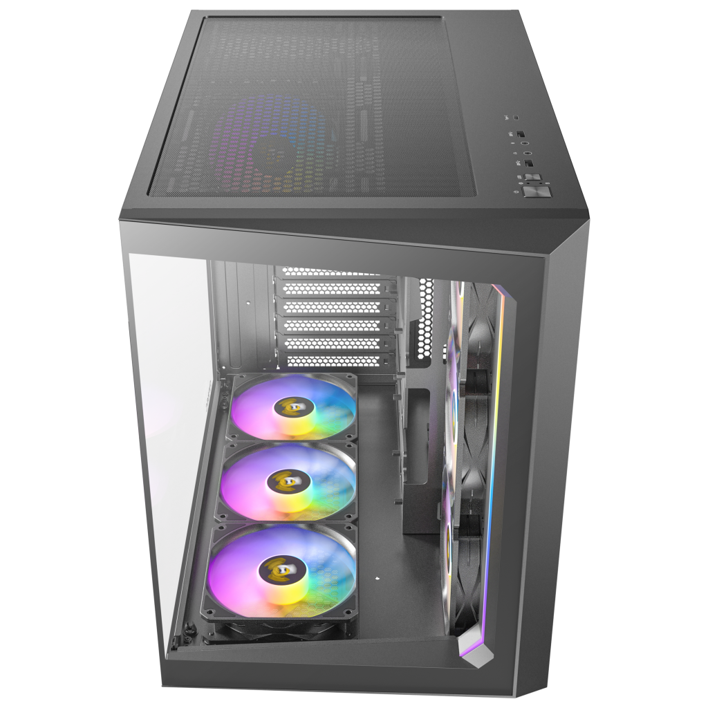 Antec C5 PC case, Midi-Tower, ATX, RGB, Tempered Glass - black : image 14