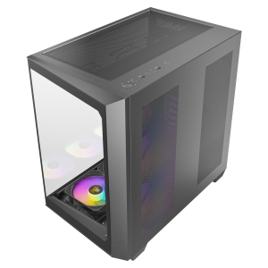 Antec C5 PC case, Midi-Tower, ATX, RGB, Tempered Glass - black : image 15