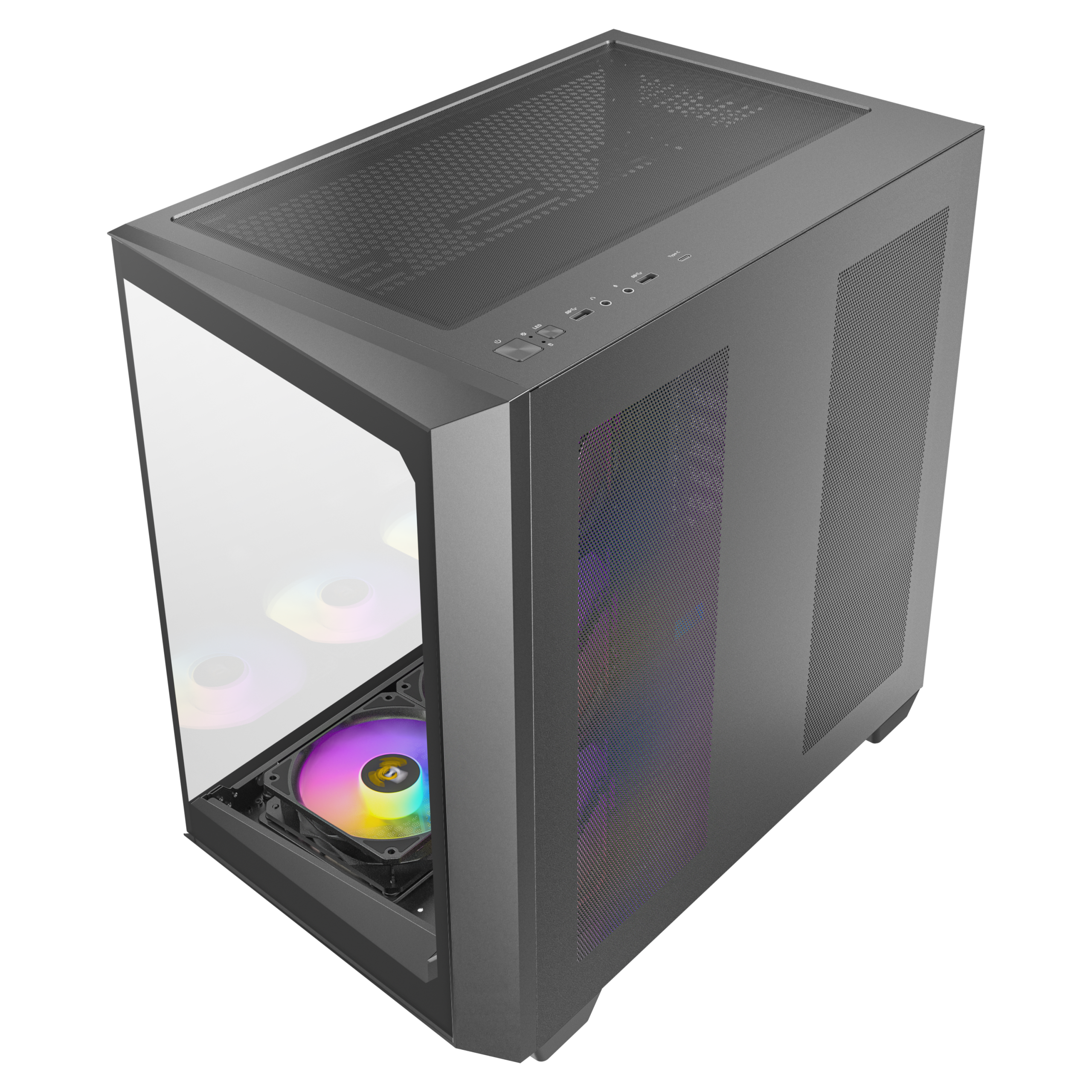Antec C5 PC case, Midi-Tower, ATX, RGB, Tempered Glass - black : image 15