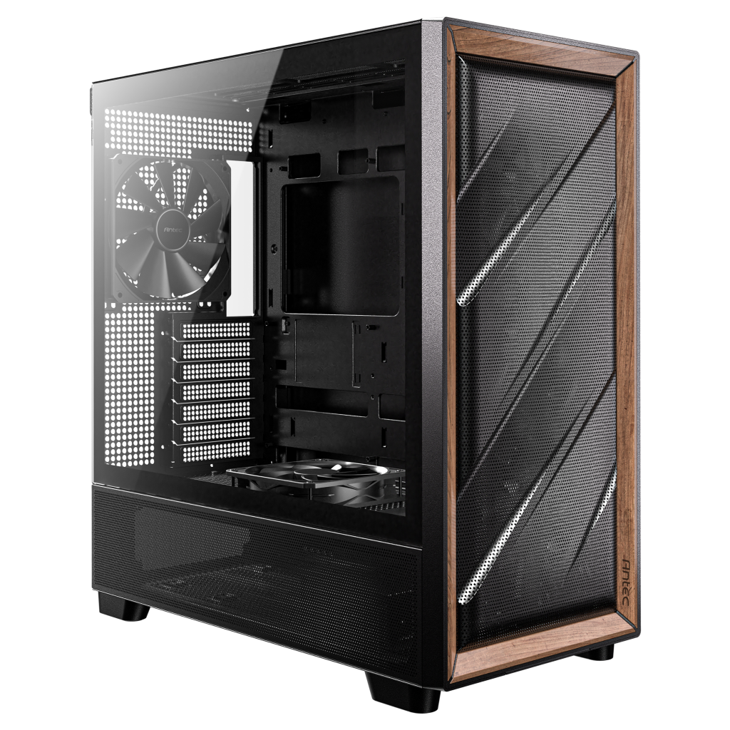 Antec Flux PC case, midi tower, E-ATX, tempered glass black