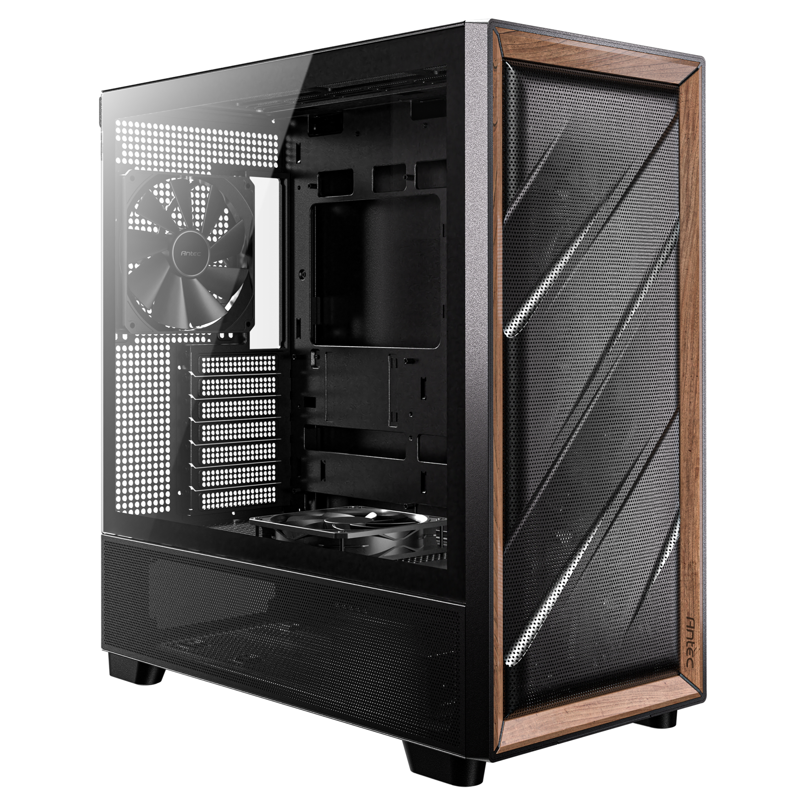 Antec Flux PC case, midi tower, E-ATX, tempered glass black