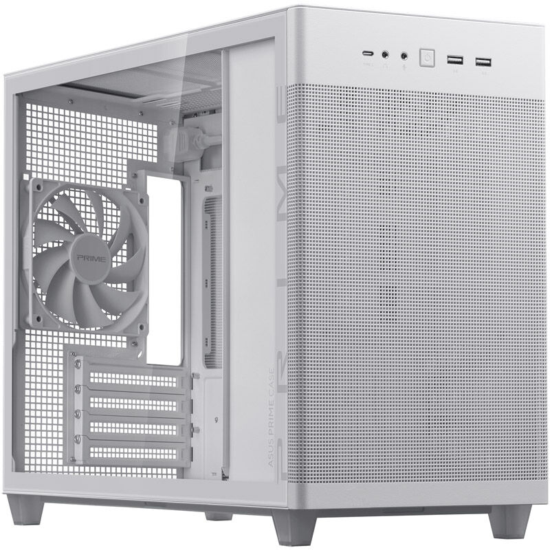 ASUS AP201 Prime case, tempered glass - white