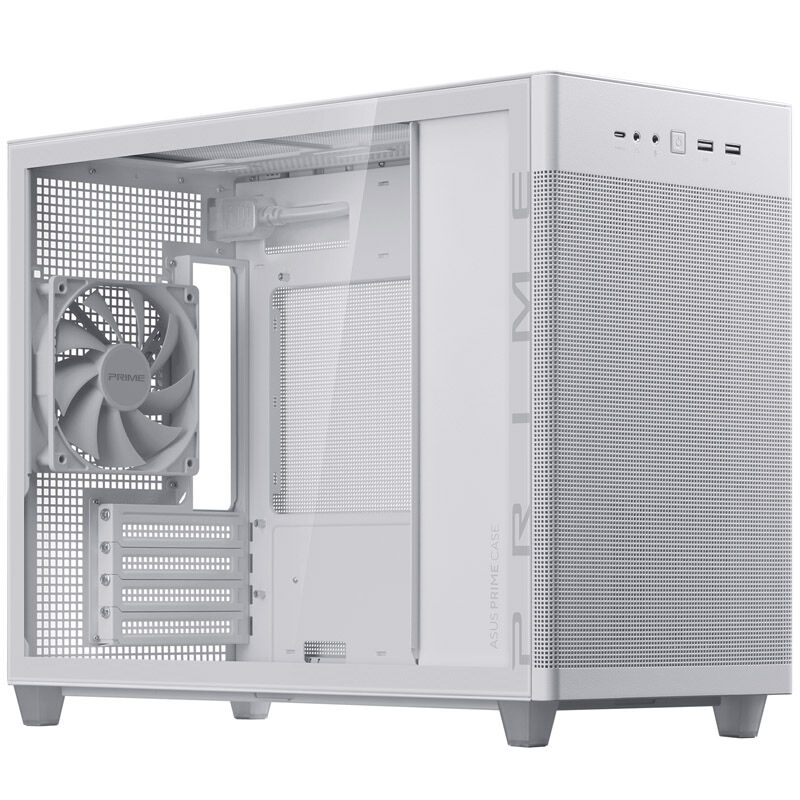 ASUS AP201 Prime case, tempered glass - white