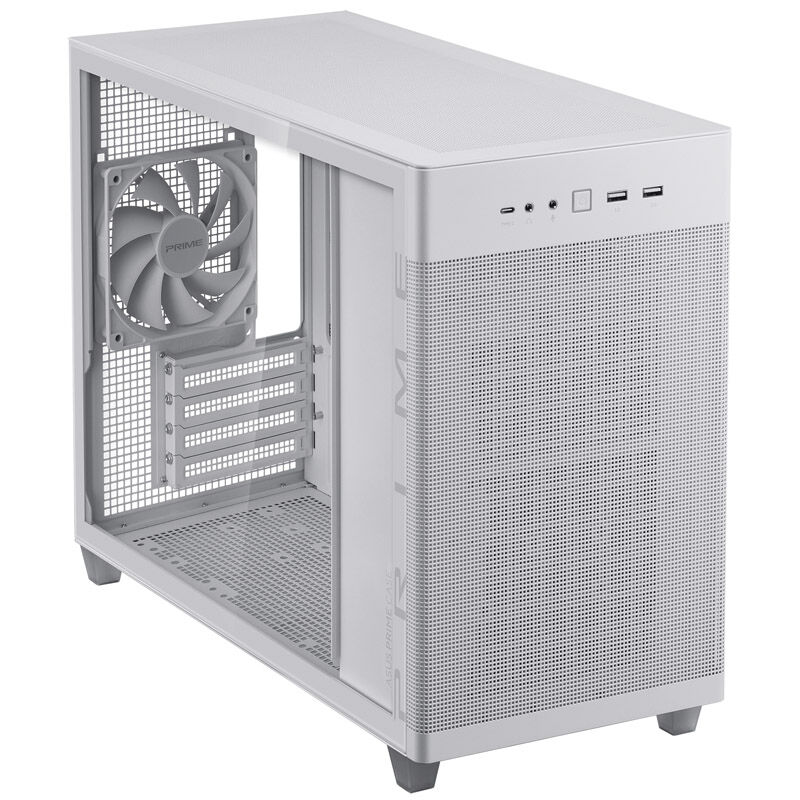 ASUS AP201 Prime case, tempered glass - white