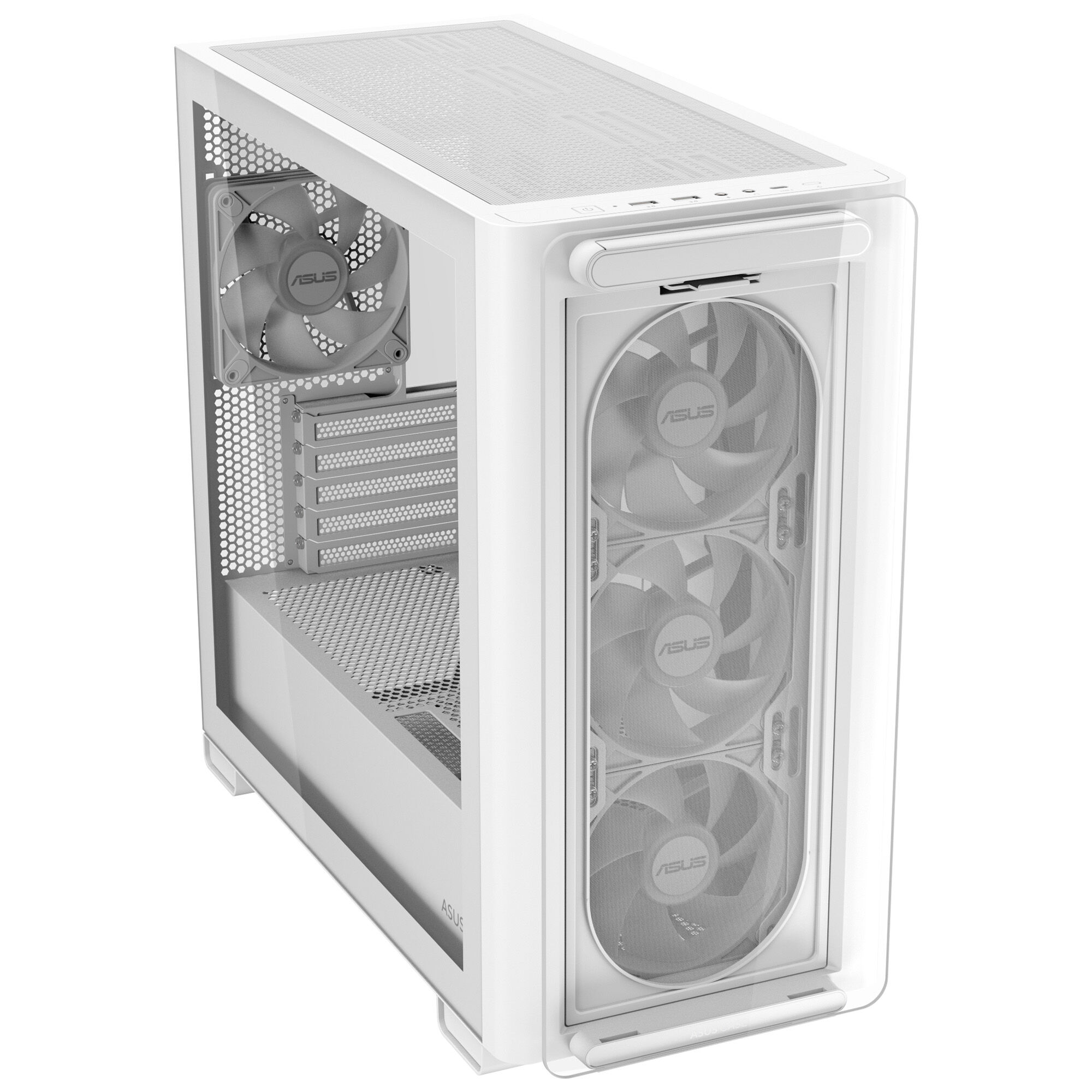 ASUS A23 PLUS case, mini tower, micro-ATX, RGB, tempered glass - white : image 2