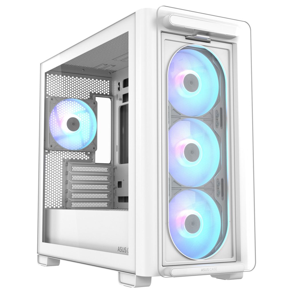 ASUS A23 PLUS case, mini tower, micro-ATX, RGB, tempered glass - white : image 1