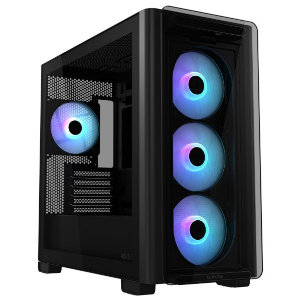 ASUS A23 PLUS case, mini tower, micro-ATX, RGB, tempered glass – black