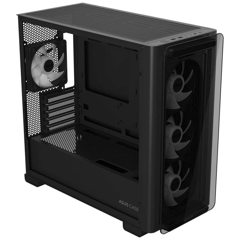 ASUS A23 PLUS case, mini tower, micro-ATX, RGB, tempered glass - black