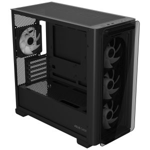 ASUS A23 PLUS case, mini tower, micro-ATX, RGB, tempered glass - black