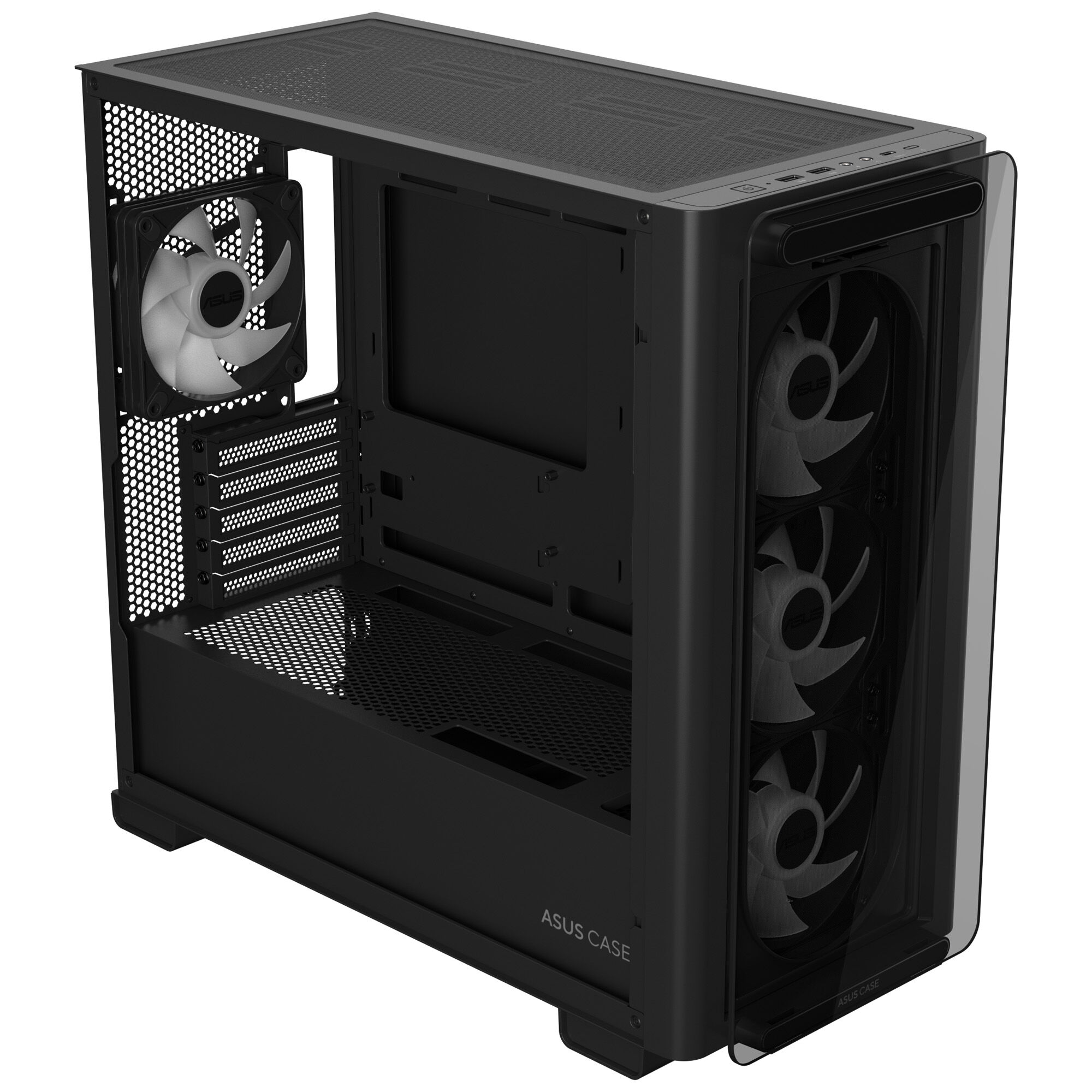 ASUS A23 PLUS case, mini tower, micro-ATX, RGB, tempered glass - black