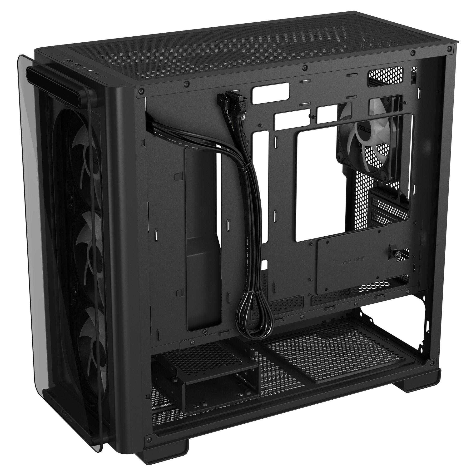 ASUS A23 PLUS case, mini tower, micro-ATX, RGB, tempered glass - black