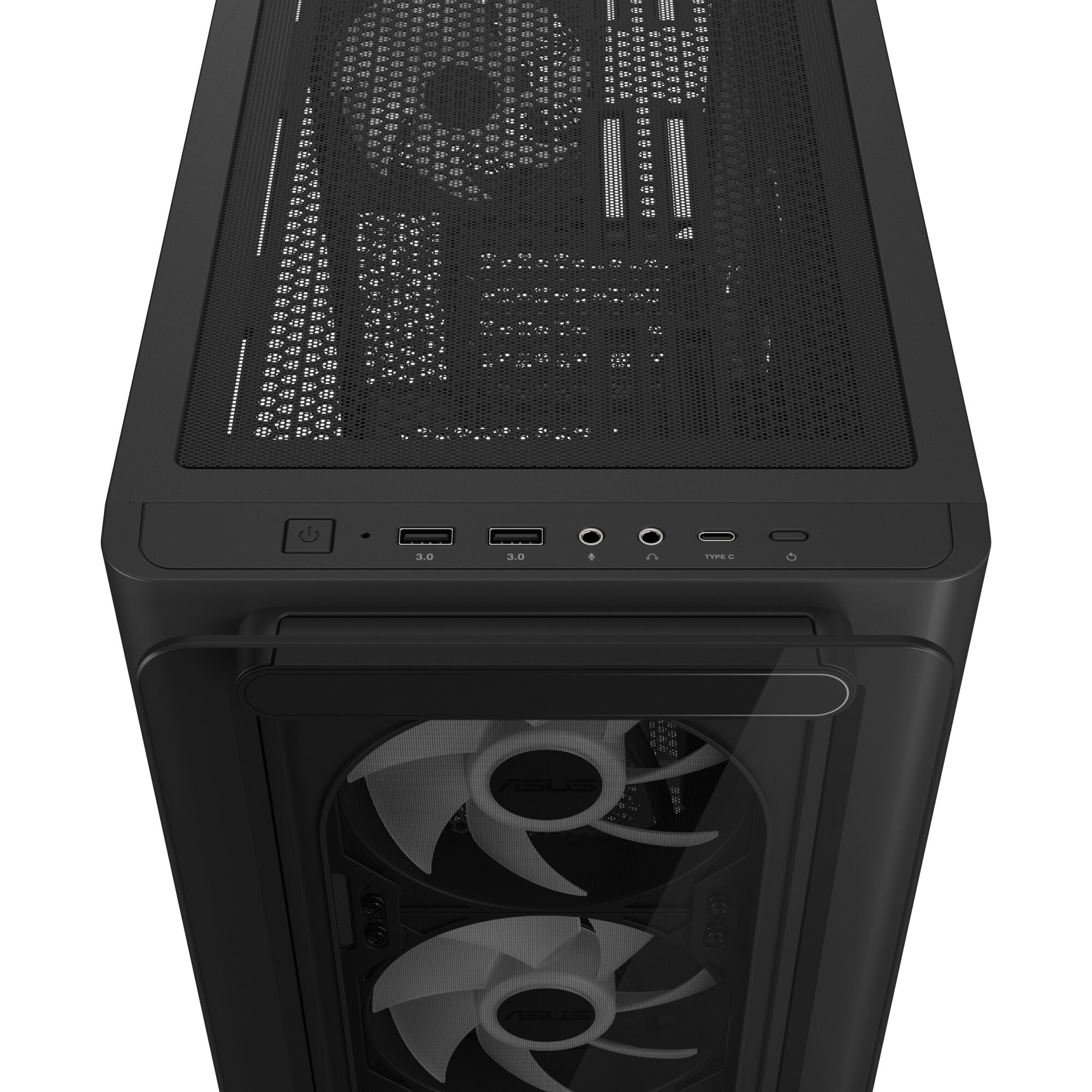 ASUS A23 PLUS case, mini tower, micro-ATX, RGB, tempered glass - black