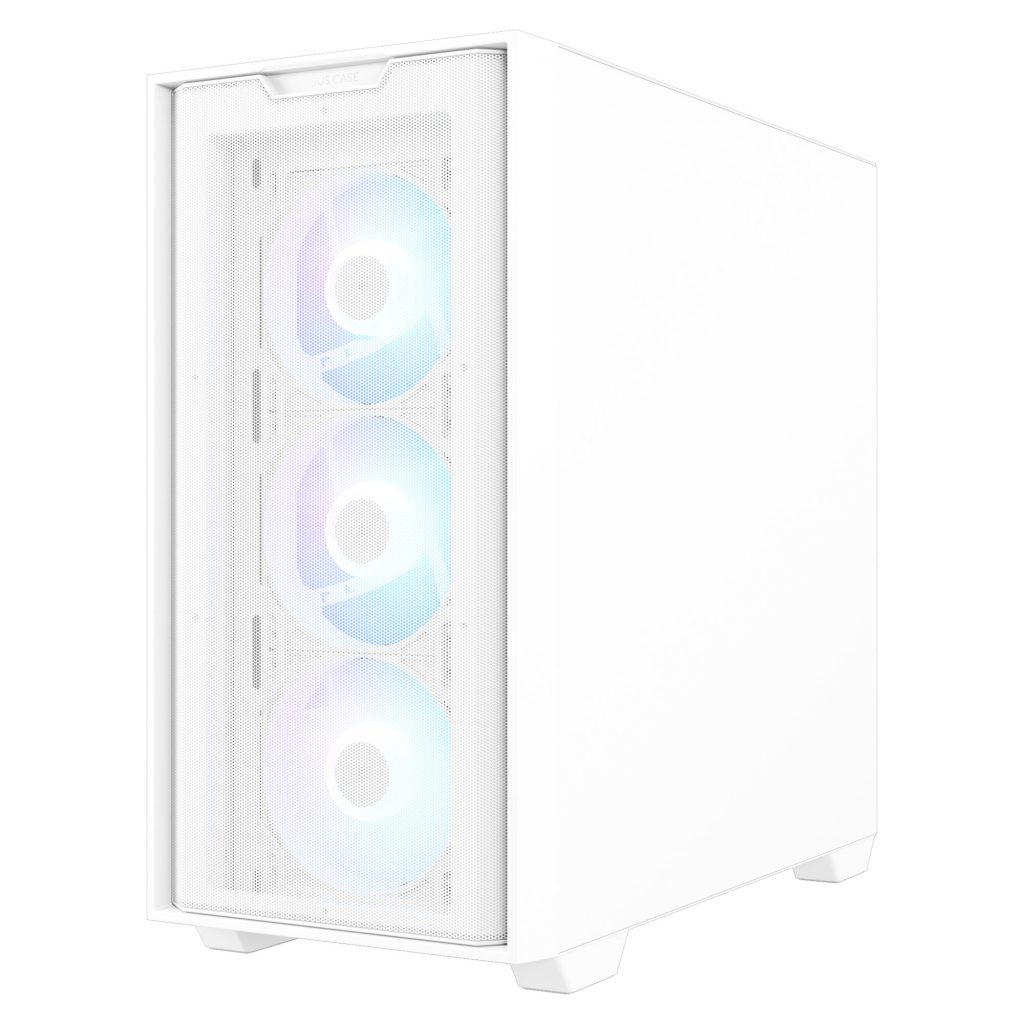 ASUS A21 PLUS case, mini tower, micro-ATX, RGB, tempered glass - white