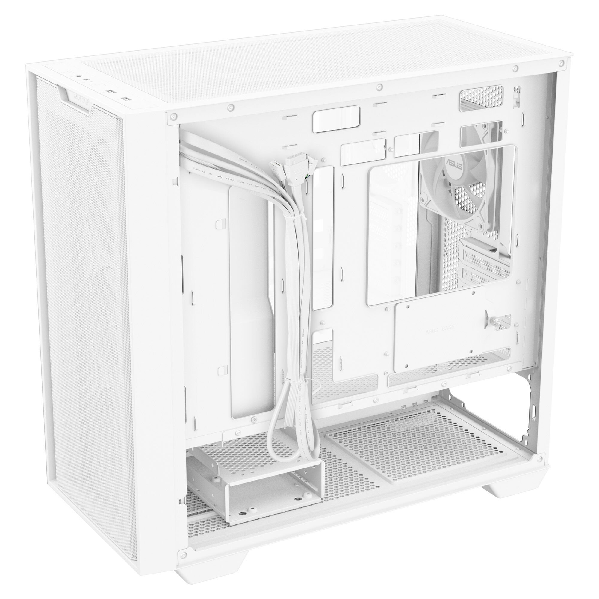 ASUS A21 PLUS case, mini tower, micro-ATX, RGB, tempered glass - white