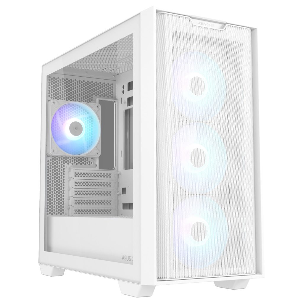 ASUS A21 PLUS case, mini tower, micro-ATX, RGB, tempered glass - white