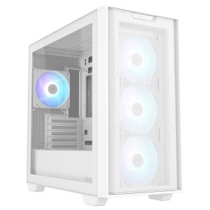 ASUS A21 PLUS case, mini tower, micro-ATX, RGB, tempered glass - white
