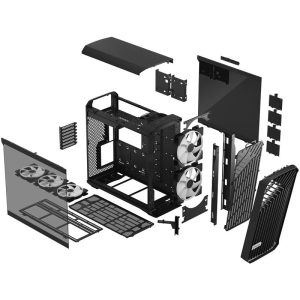 Fractal Design Torrent RGB Midi-Tower Light Tint, Tempered Glass, black
