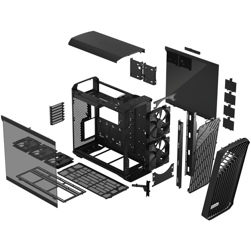 Fractal Design Torrent Midi Tower Light Tint, tempered glass, black