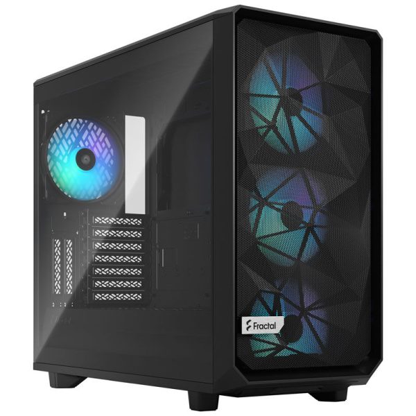 Fractal Design Meshify 2 RGB Midi Tower, Light Tint, Tempered Glass, black