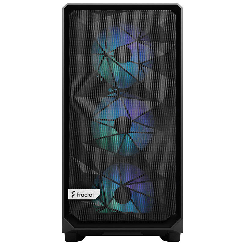 Fractal Design Meshify 2 RGB Midi Tower, Light Tint, Tempered Glass, black