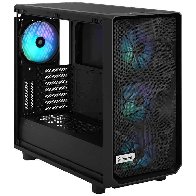 Fractal Design Meshify 2 RGB Midi Tower, Light Tint, Tempered Glass, black