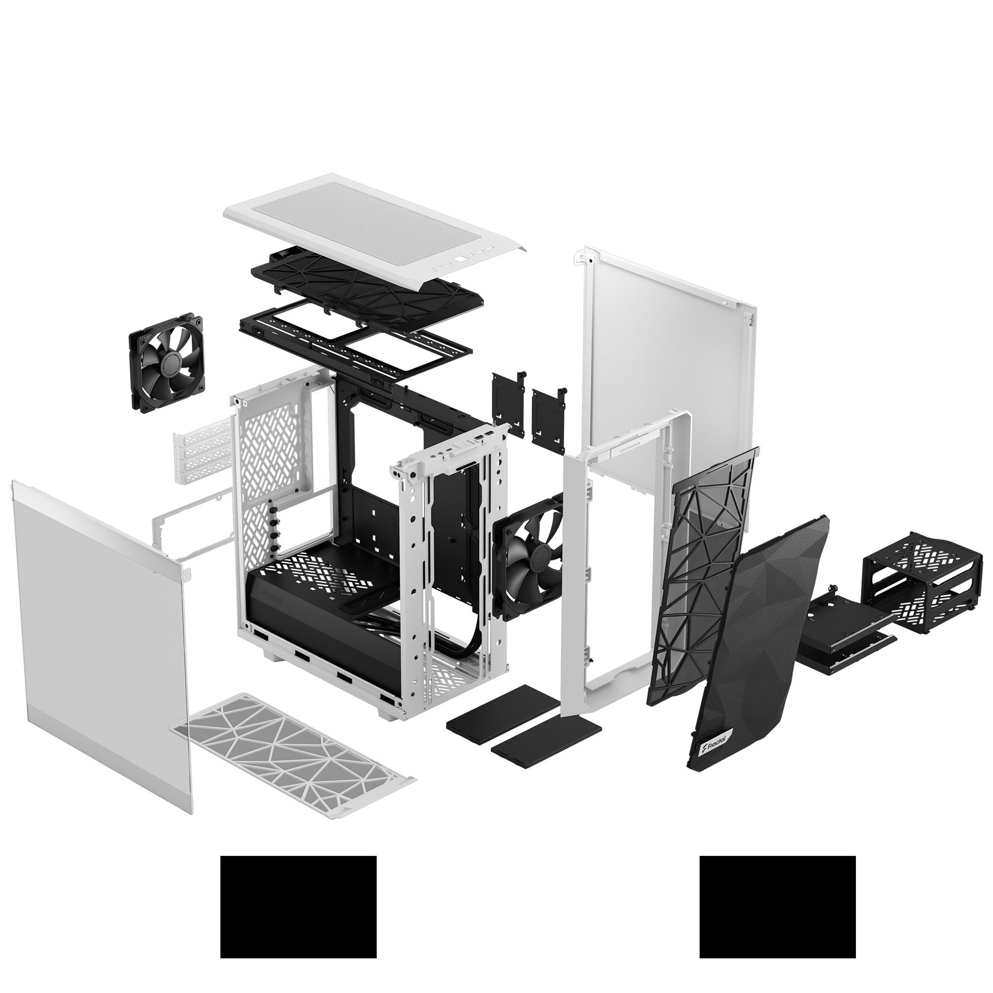 Fractal Design Meshify 2 Mini Micro-ATX Case, Tempered Glass - White
