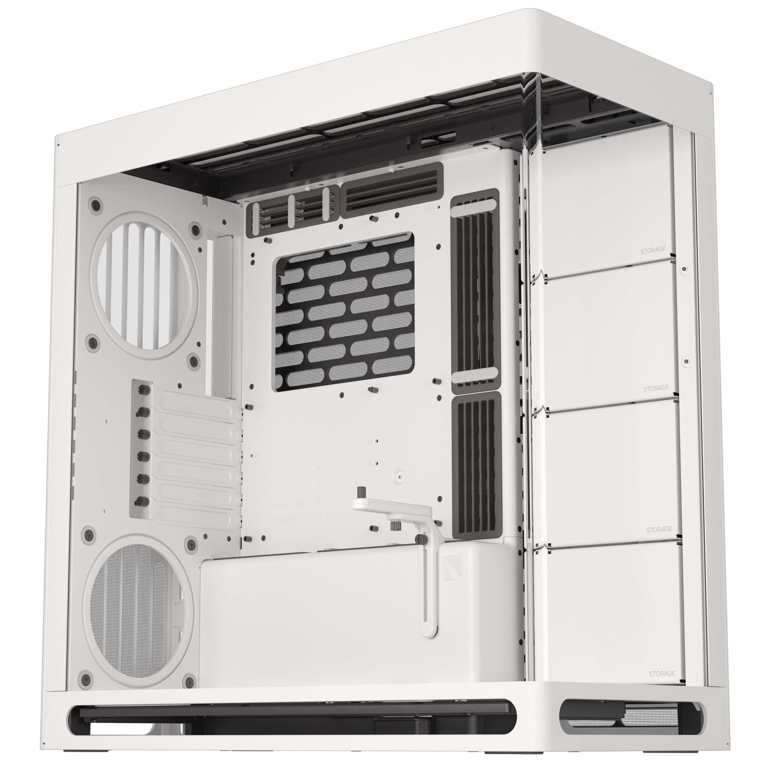 HAVN HS 420 PC Case, Midi-Tower, E-ATX, Tempered Glass - White - B-Grade