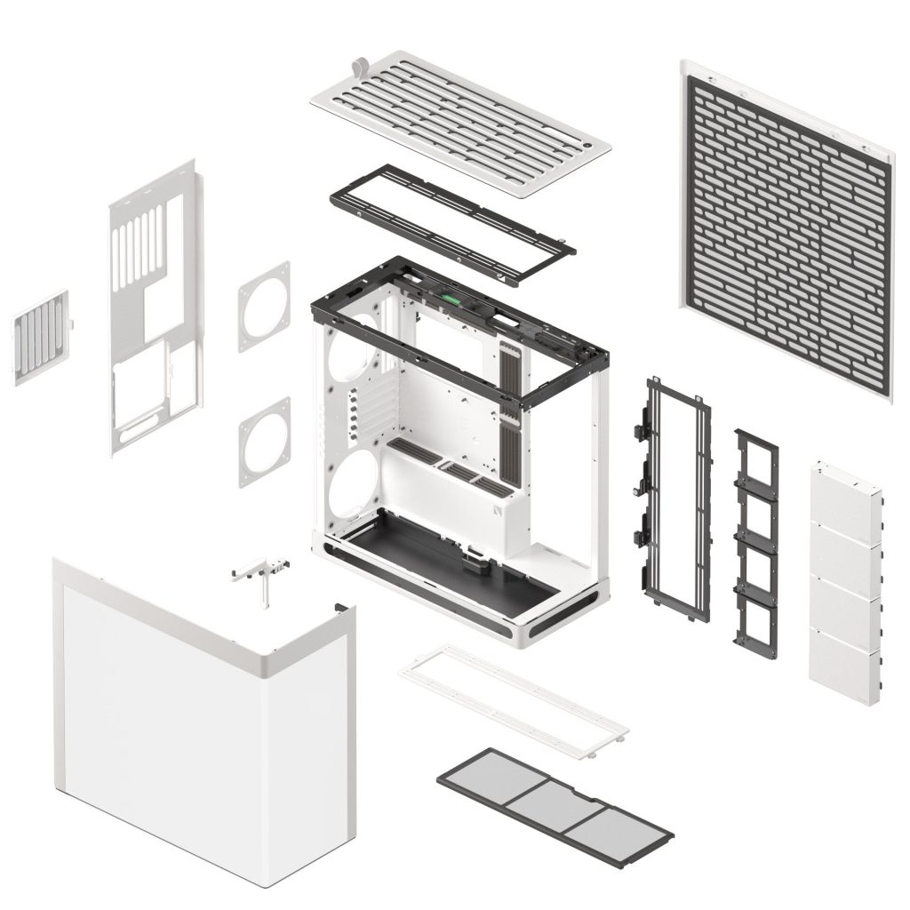 HAVN HS 420 PC Case, Midi-Tower, E-ATX, Tempered Glass - White - B-Grade